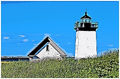 Long Point Lighthouse on Tip of Cape Cod - Digital Painting